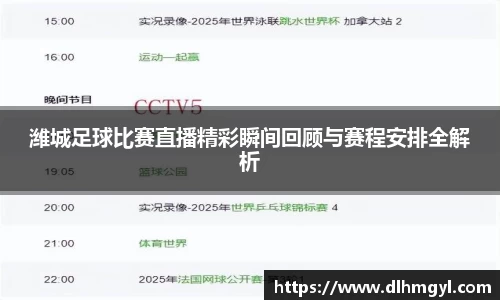 潍城足球比赛直播精彩瞬间回顾与赛程安排全解析