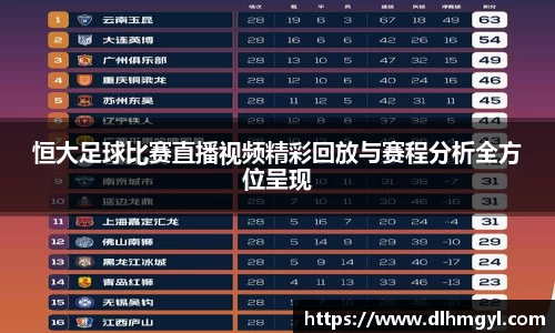 恒大足球比赛直播视频精彩回放与赛程分析全方位呈现