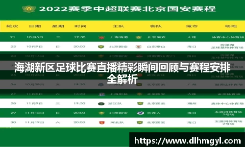 海湖新区足球比赛直播精彩瞬间回顾与赛程安排全解析