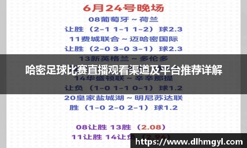 哈密足球比赛直播观看渠道及平台推荐详解